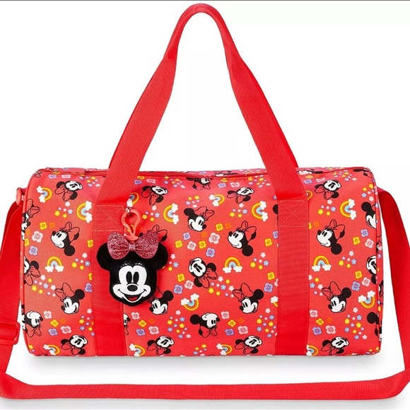 Disney Minnie Mouse Duffel Weekender Red Tote ~preowned - Picture 1 of 9